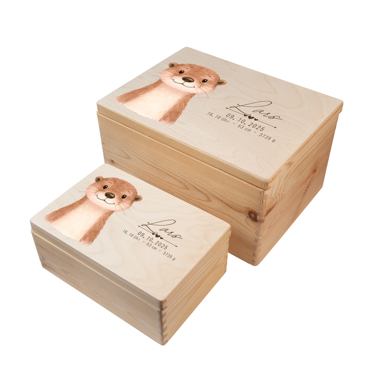 Erinnerungsbox aus Holz Motiv Otter 2, Produktbild 7