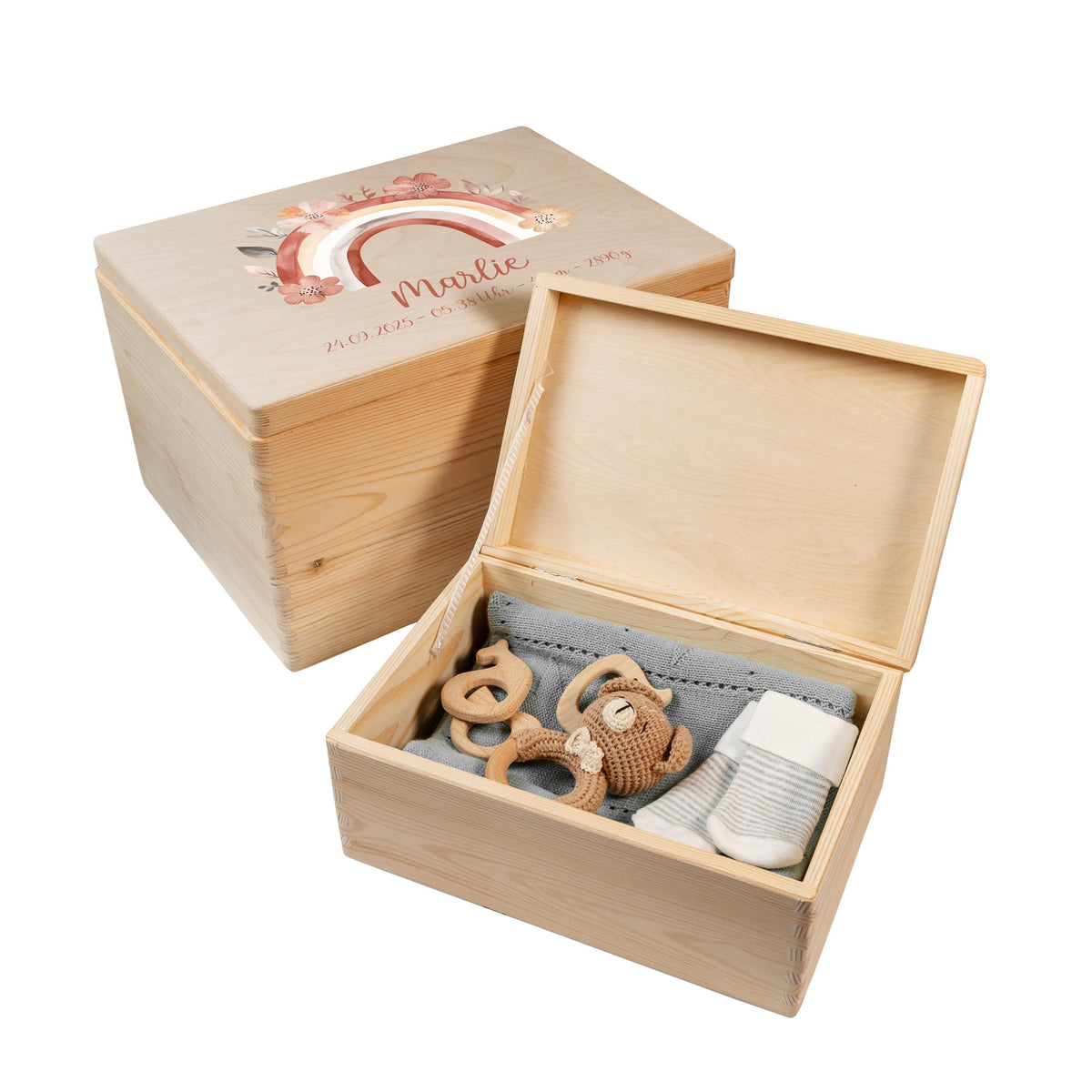 Erinnerungsbox aus Holz Motiv Regenbogen 1, Produktbild 6