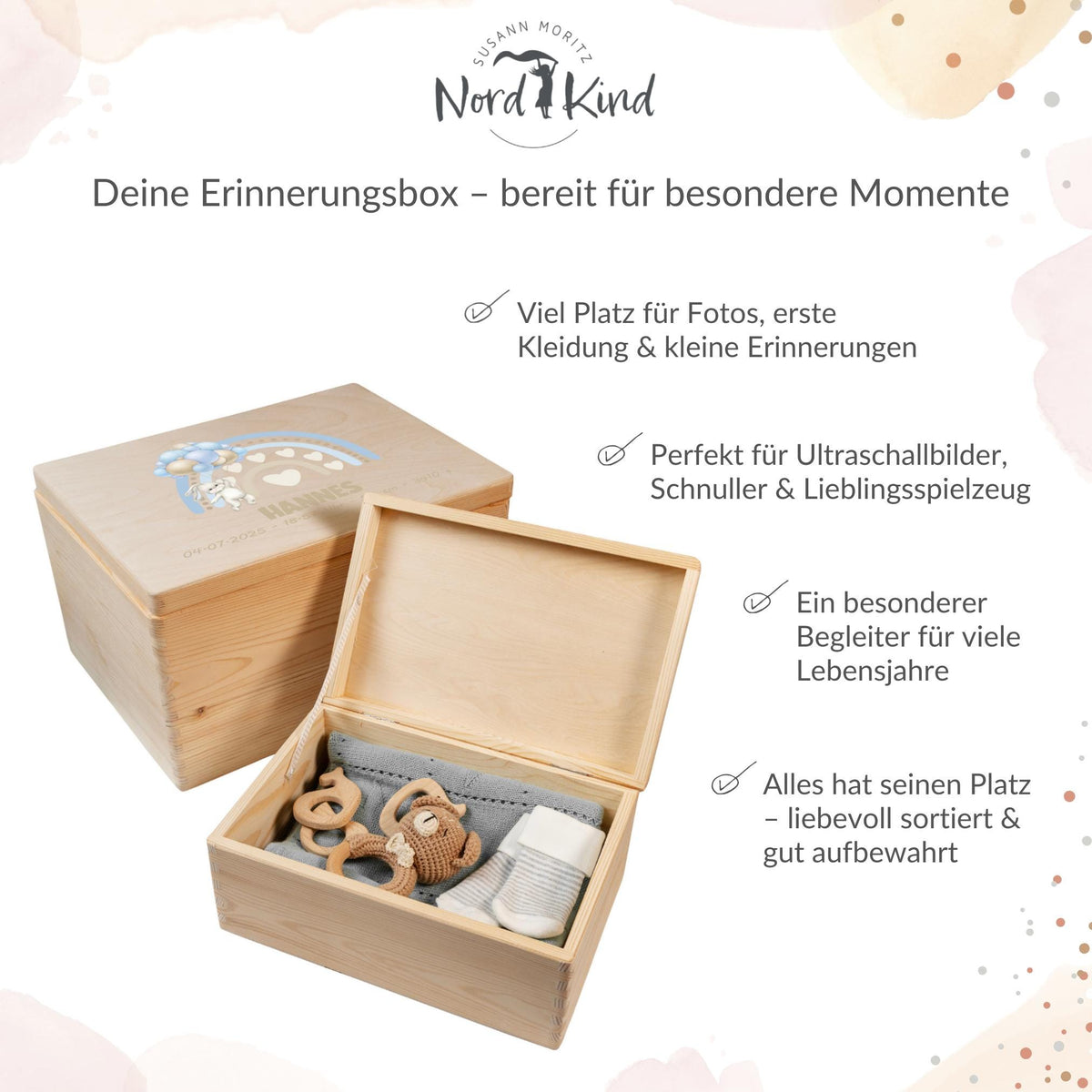 Erinnerungsbox aus Holz Motiv Regenbogen 5, Produktbild 8