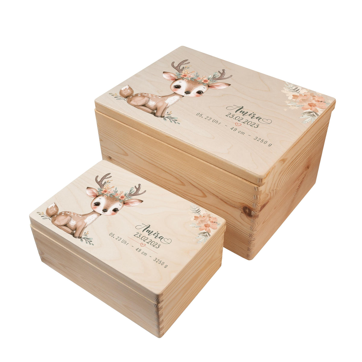 Erinnerungsbox aus Holz Motiv Reh 1, Produktbild 7
