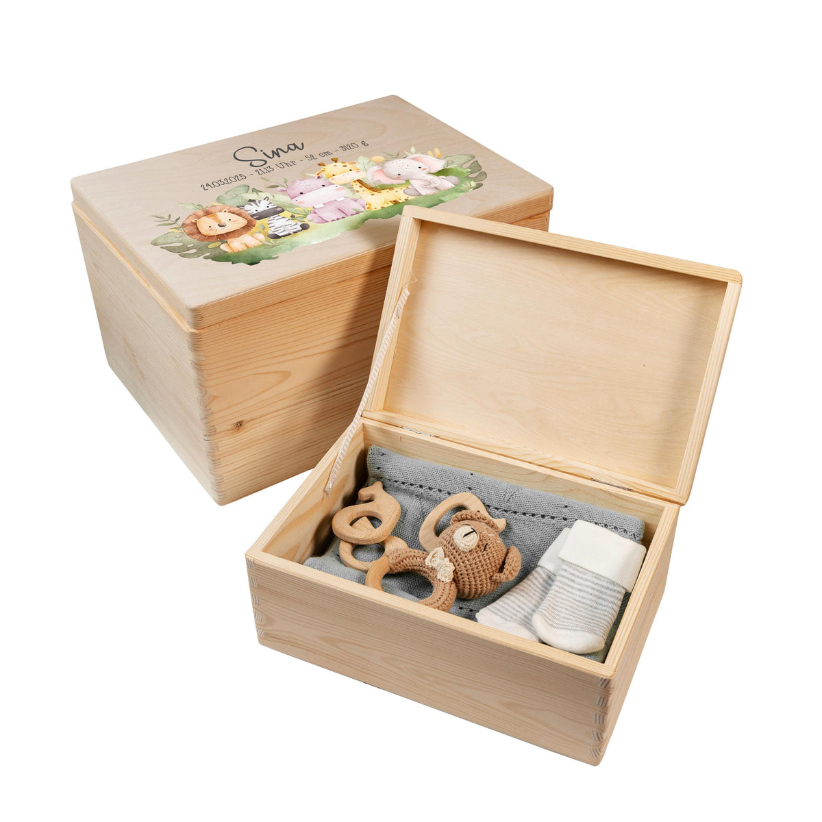 Erinnerungsbox aus Holz Motiv Safari 2, Produktbild 6