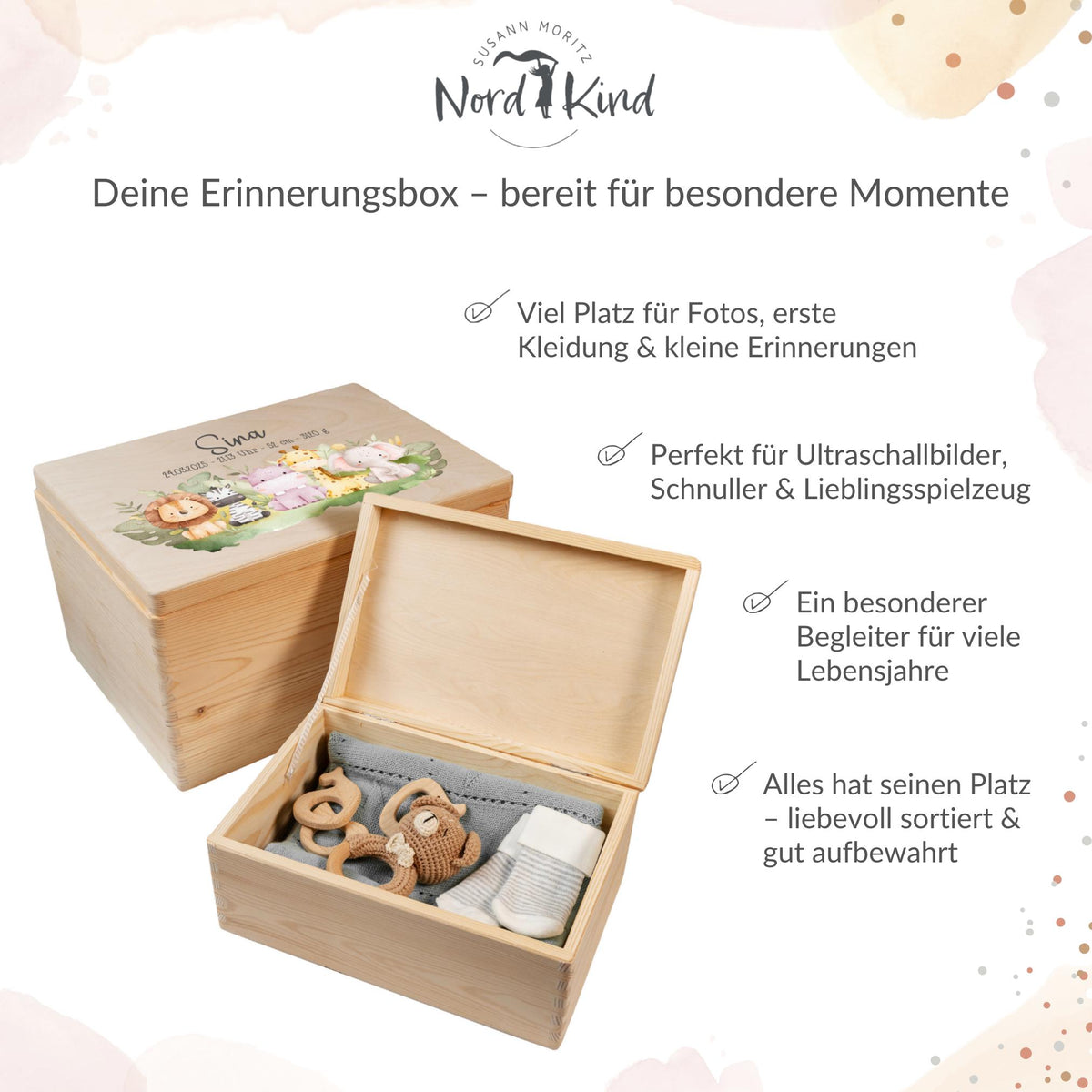 Erinnerungsbox aus Holz Motiv Safari 2, Produktbild 8