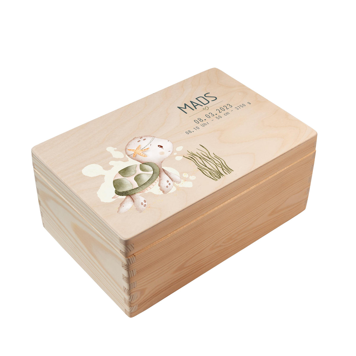 Erinnerungsbox aus Holz Motiv Schildkröte, Produktbild 5