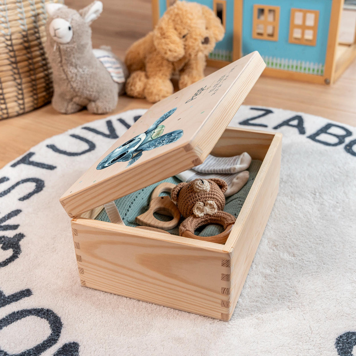 Erinnerungsbox aus Holz Motiv Schildkröte 2, Produktbild 2