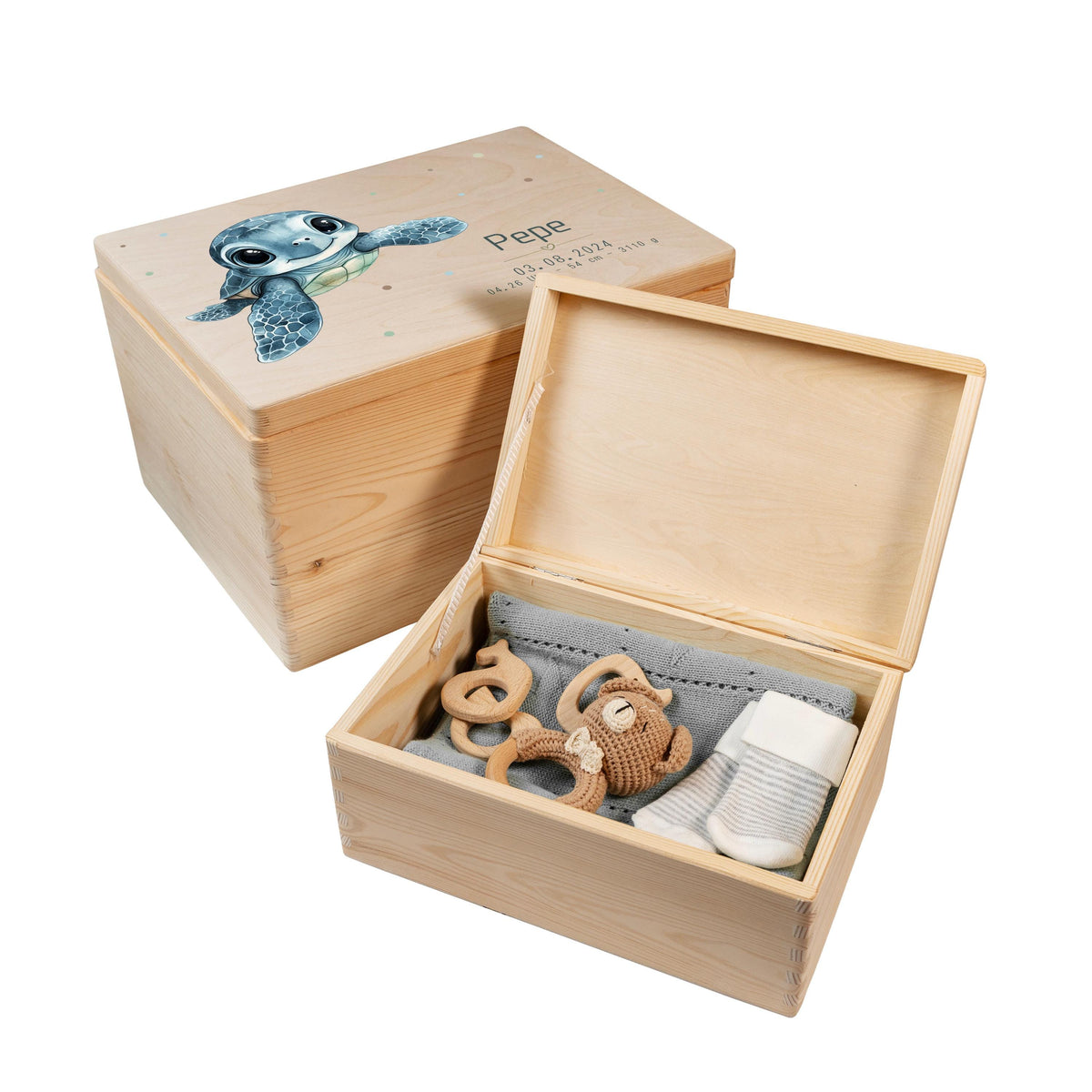Erinnerungsbox aus Holz Motiv Schildkröte 2, Produktbild 6