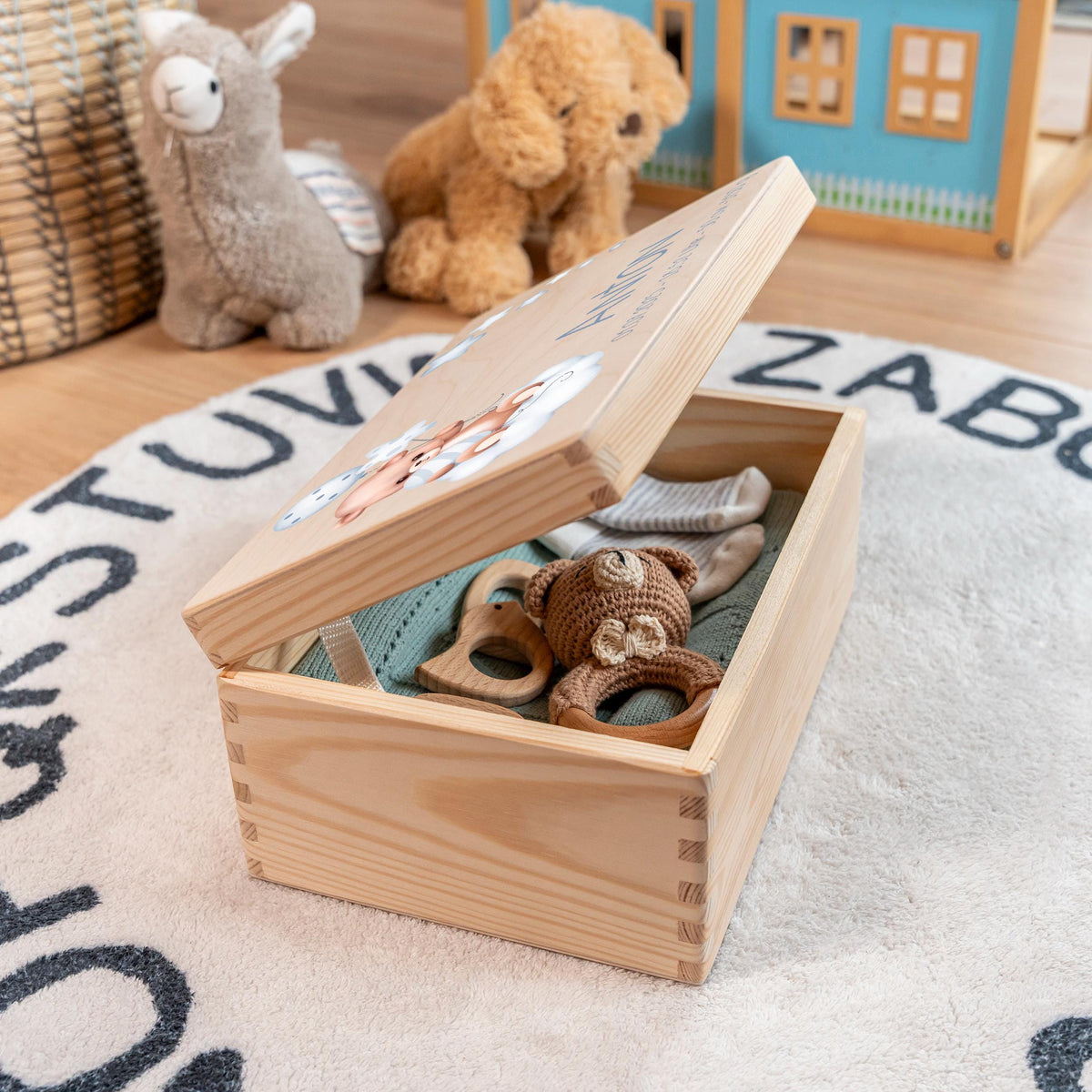 Erinnerungsbox aus Holz Motiv Teddy 1, Produktbild 2