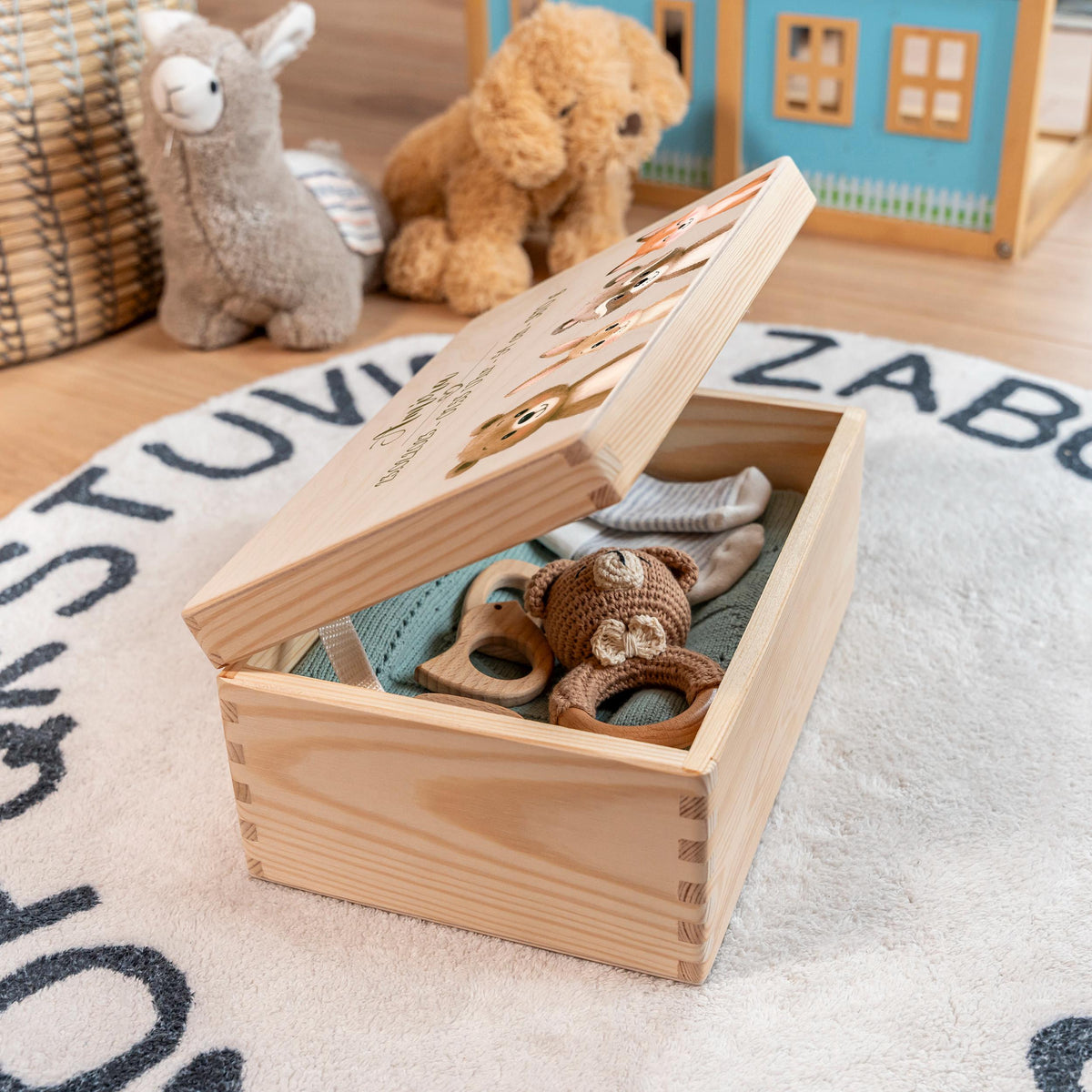 Erinnerungsbox aus Holz Motiv Tiere 1, Produktbild 2