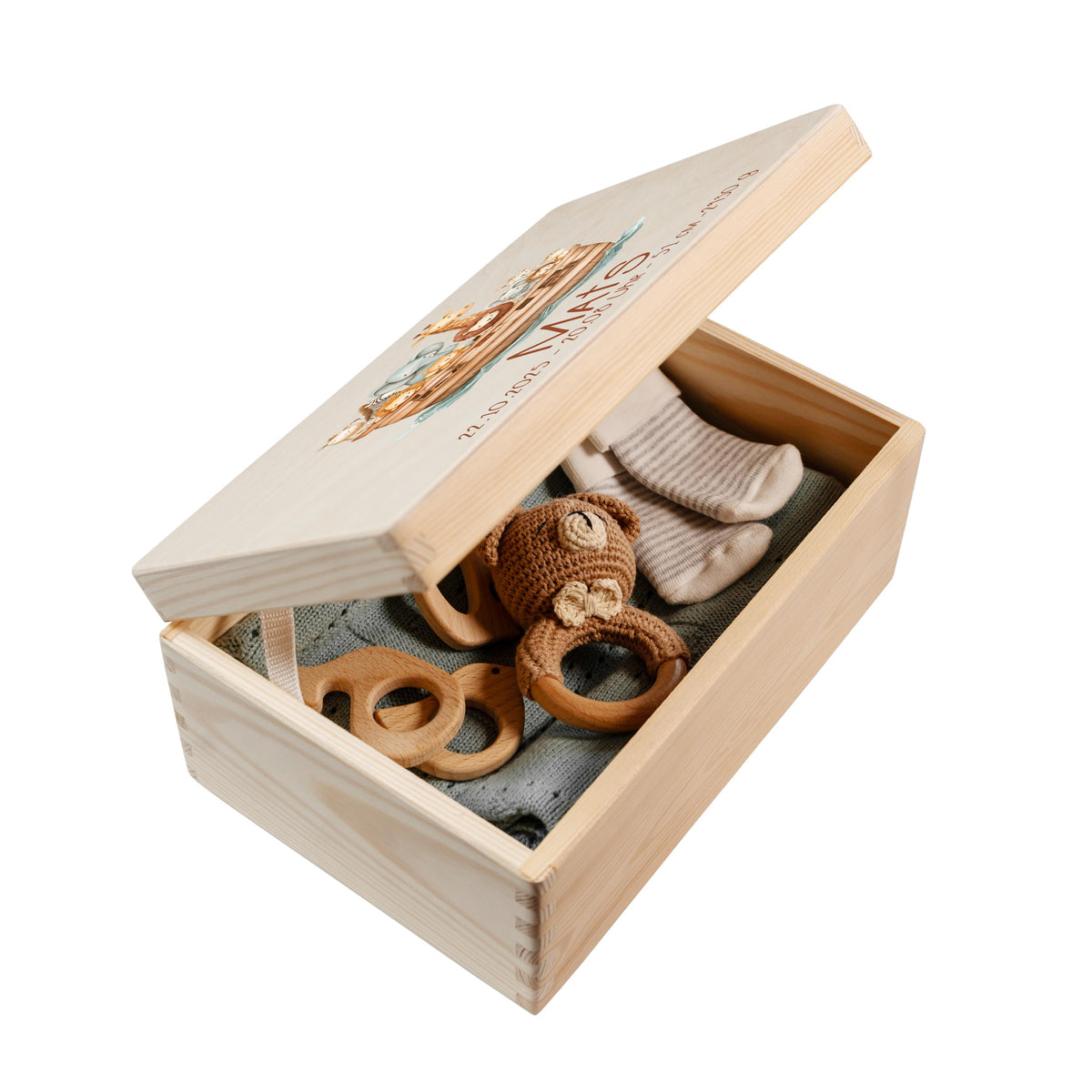 Erinnerungsbox aus Holz Motiv Tiere 3, Produktbild 3