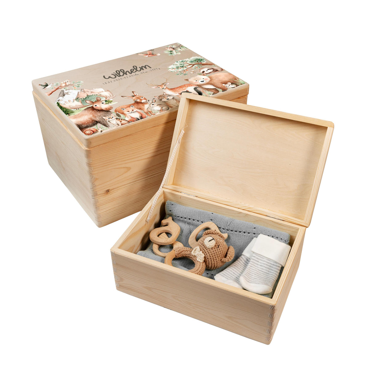 Erinnerungsbox aus Holz Motiv Waldtiere 1, Produktbild 6