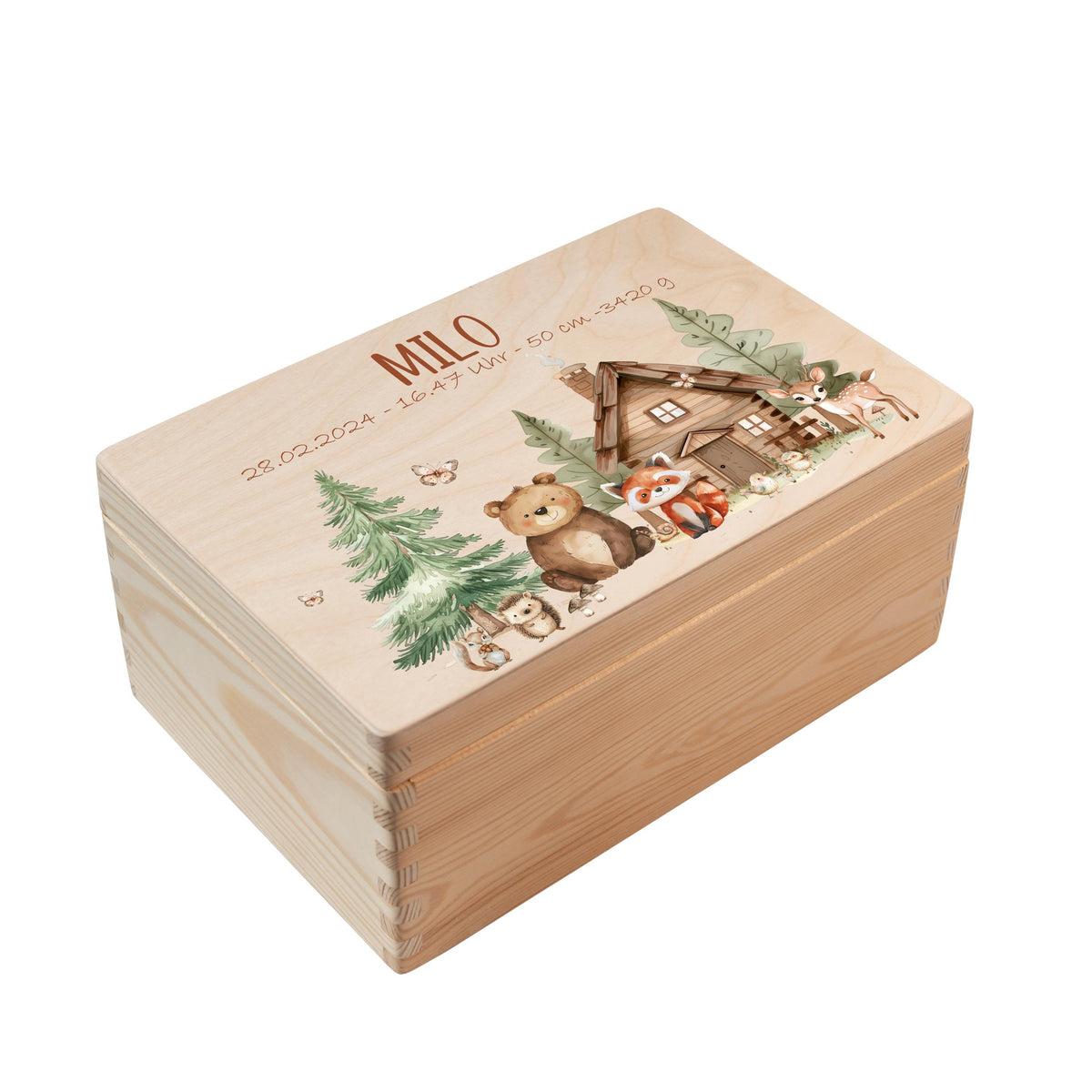 Erinnerungsbox aus Holz Motiv Waldtiere 2, Produktbild 5