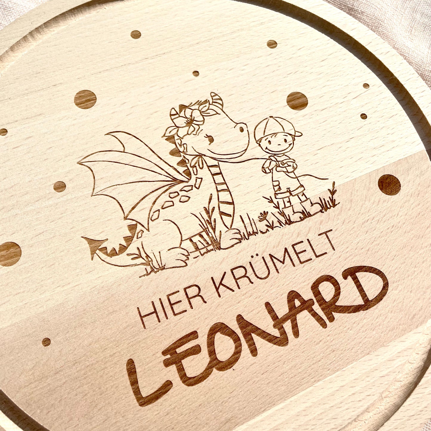 personalisiertes Frühstücksbrett Drache