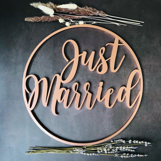 3D-Schriftzug "Kranz Just Married" Wandkranz Hoop