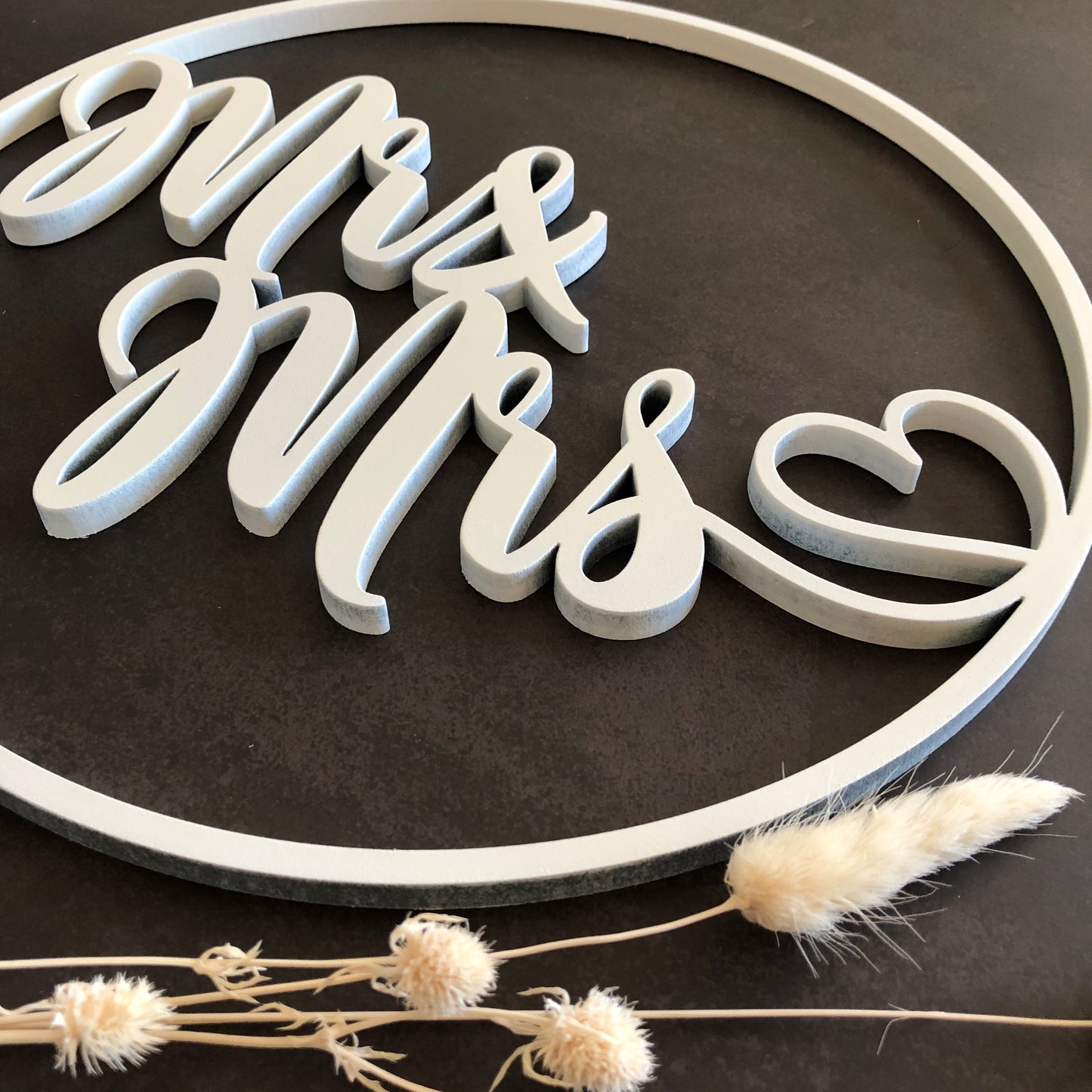 3D-Schriftzug "Kranz Mr & Mrs II" Wandkranz Hoop