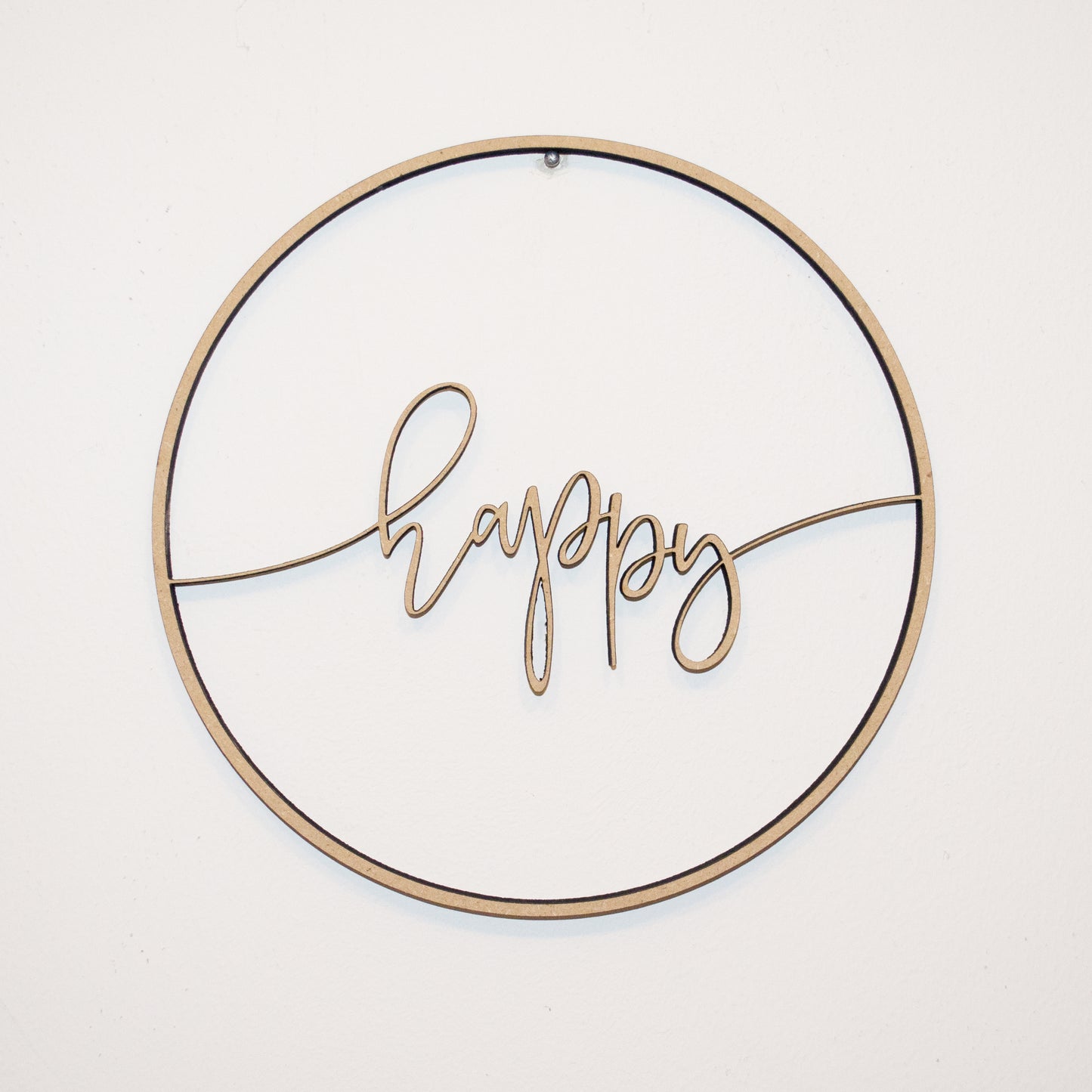 3D-Schriftzug "Kranz happy" Wandkranz Türkranz Hoop