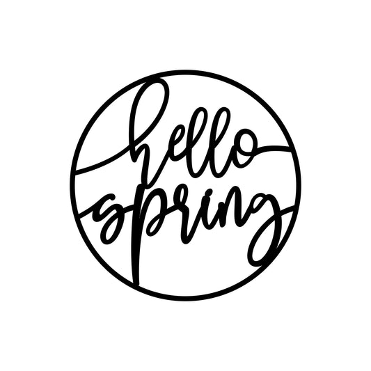 3D-Schriftzug "Kranz hello spring" Wandkranz Türkranz Hoop