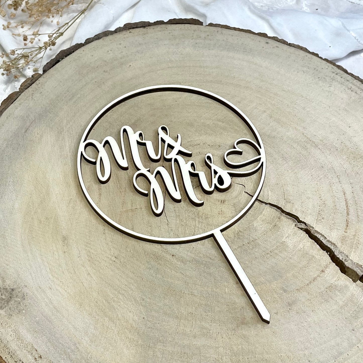 Cake Topper Mr & Mrs mit Herz