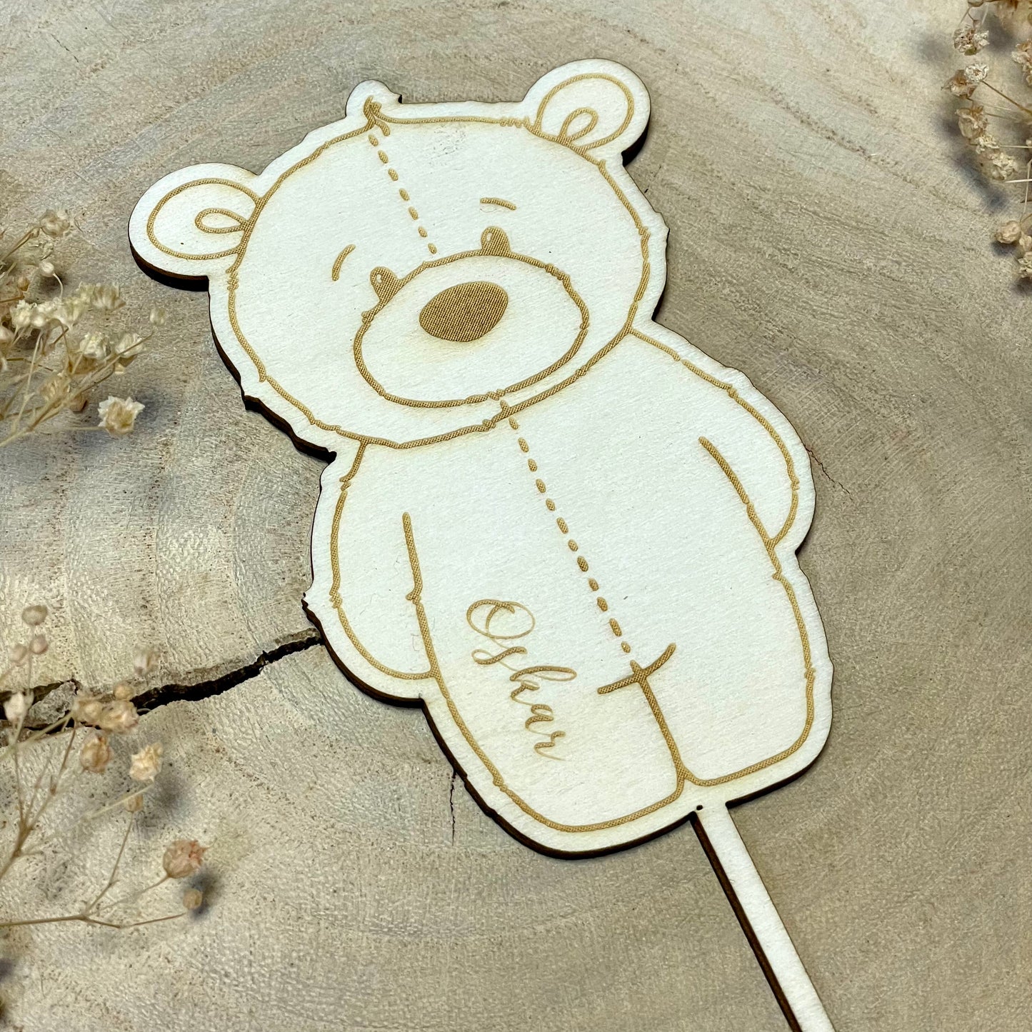 Cake Topper Teddybär + Name personalisiert