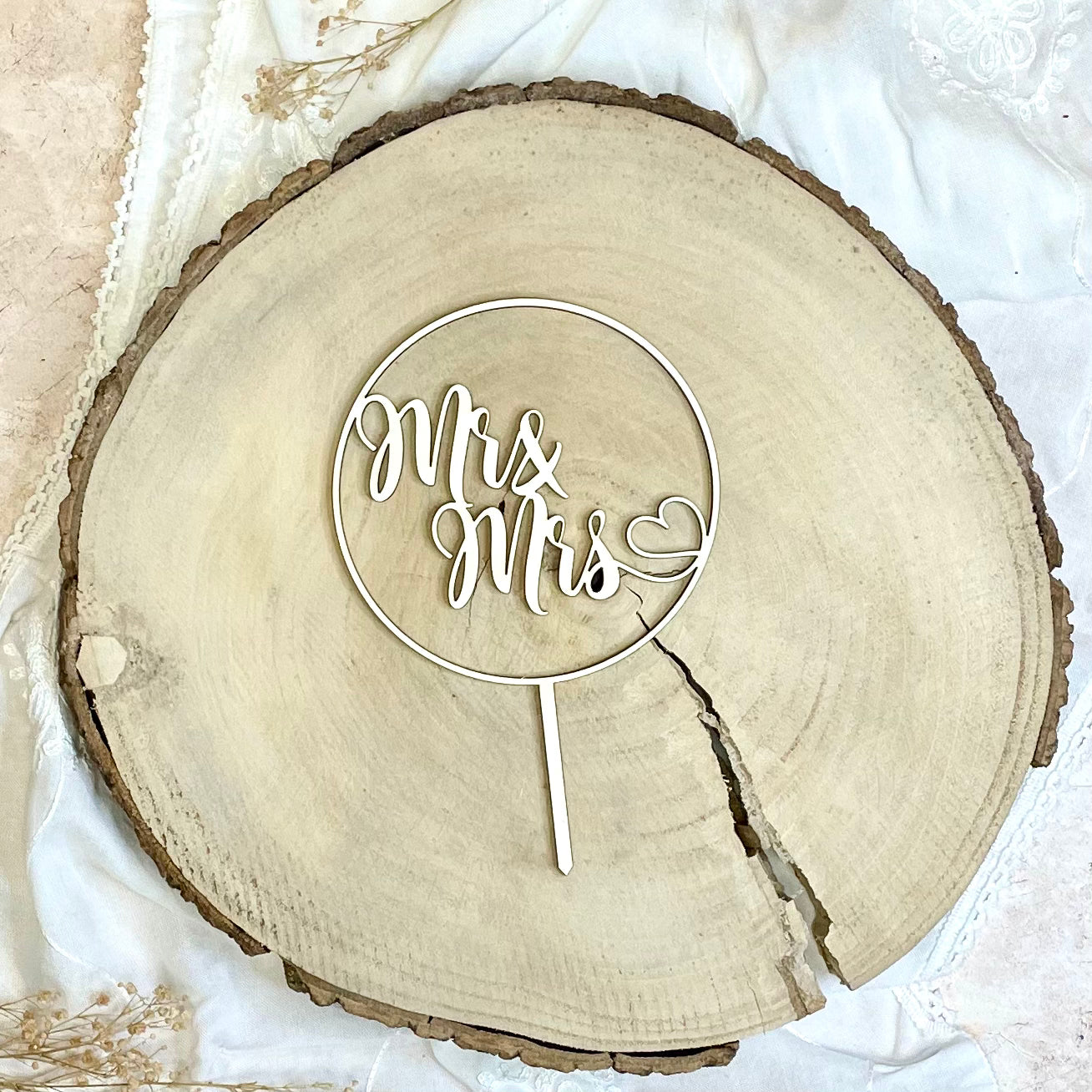 Cake Topper Mr & Mrs mit Herz