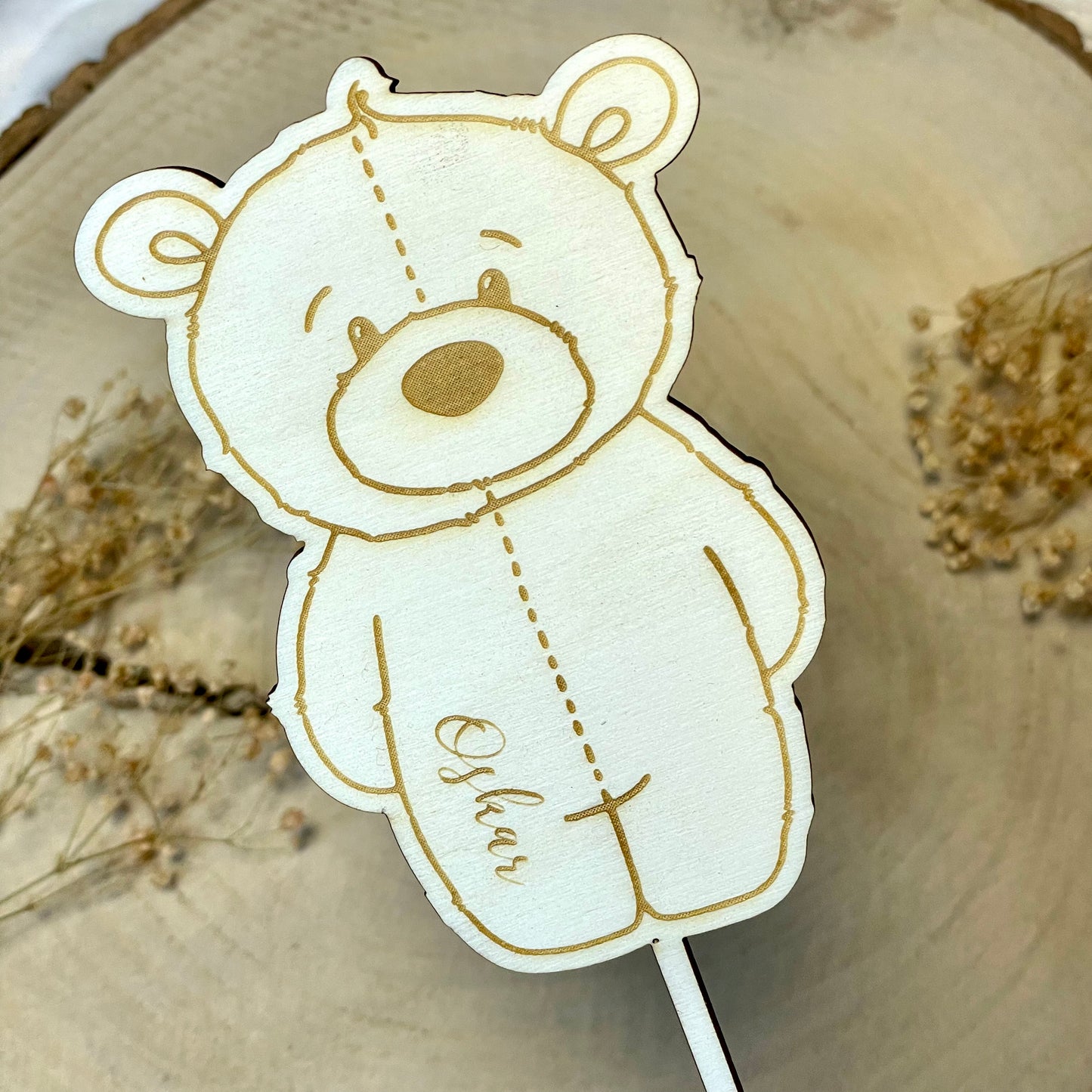 Cake Topper Teddybär + Name personalisiert