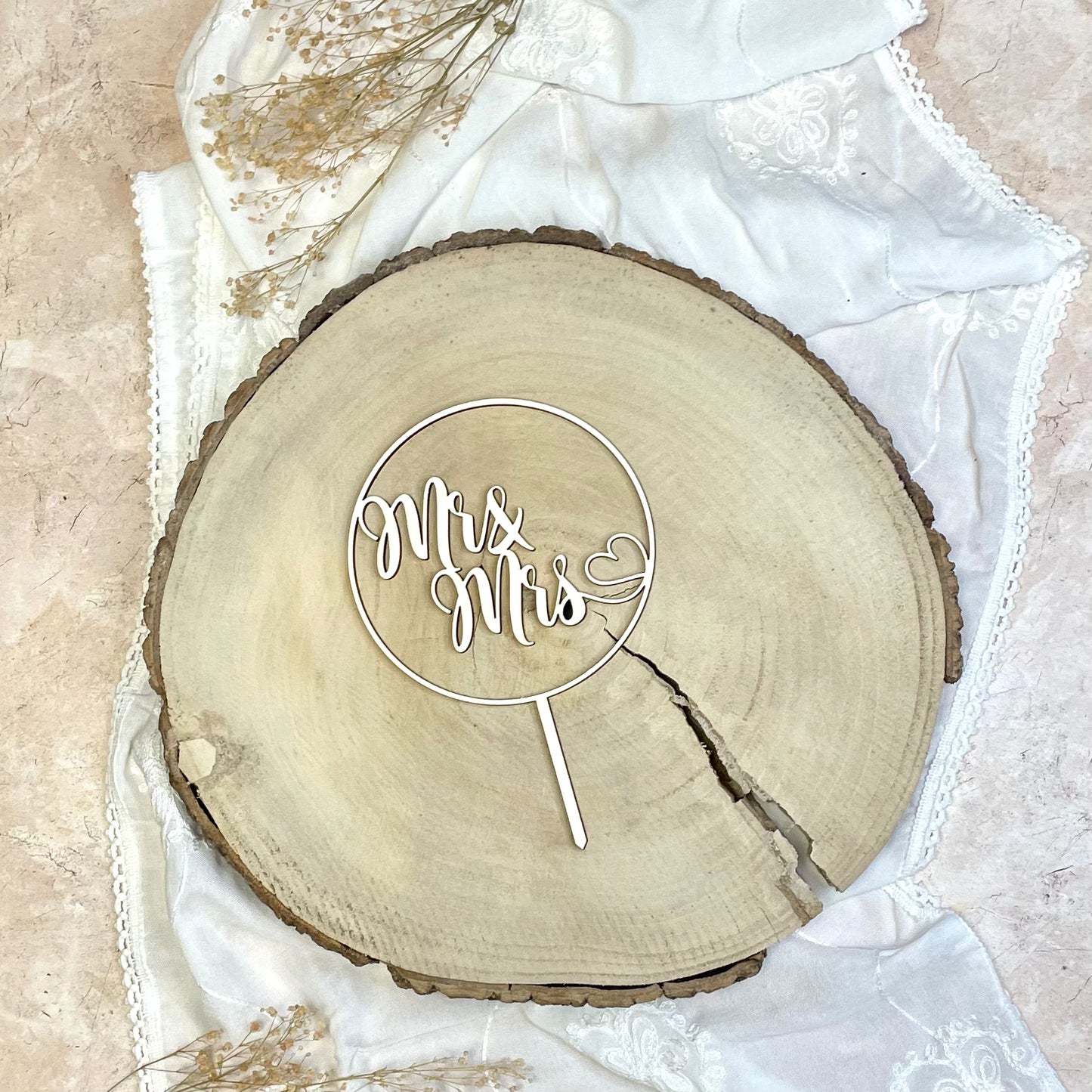 Cake Topper Mr & Mrs mit Herz