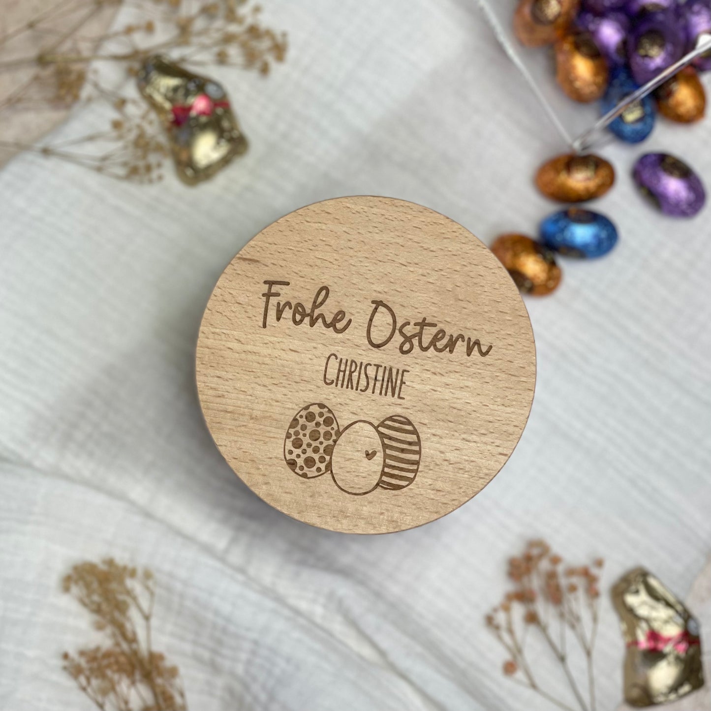 Vorratsglas Frohe Ostern + Name personalisiert